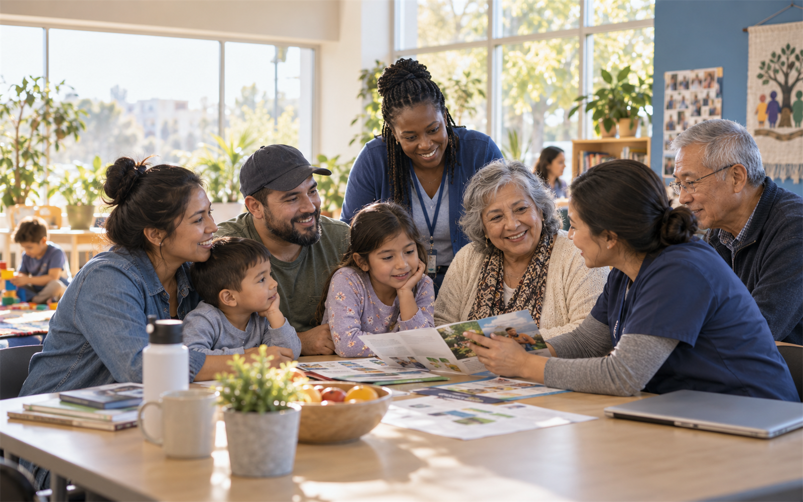 Families and community health volunteers learning together