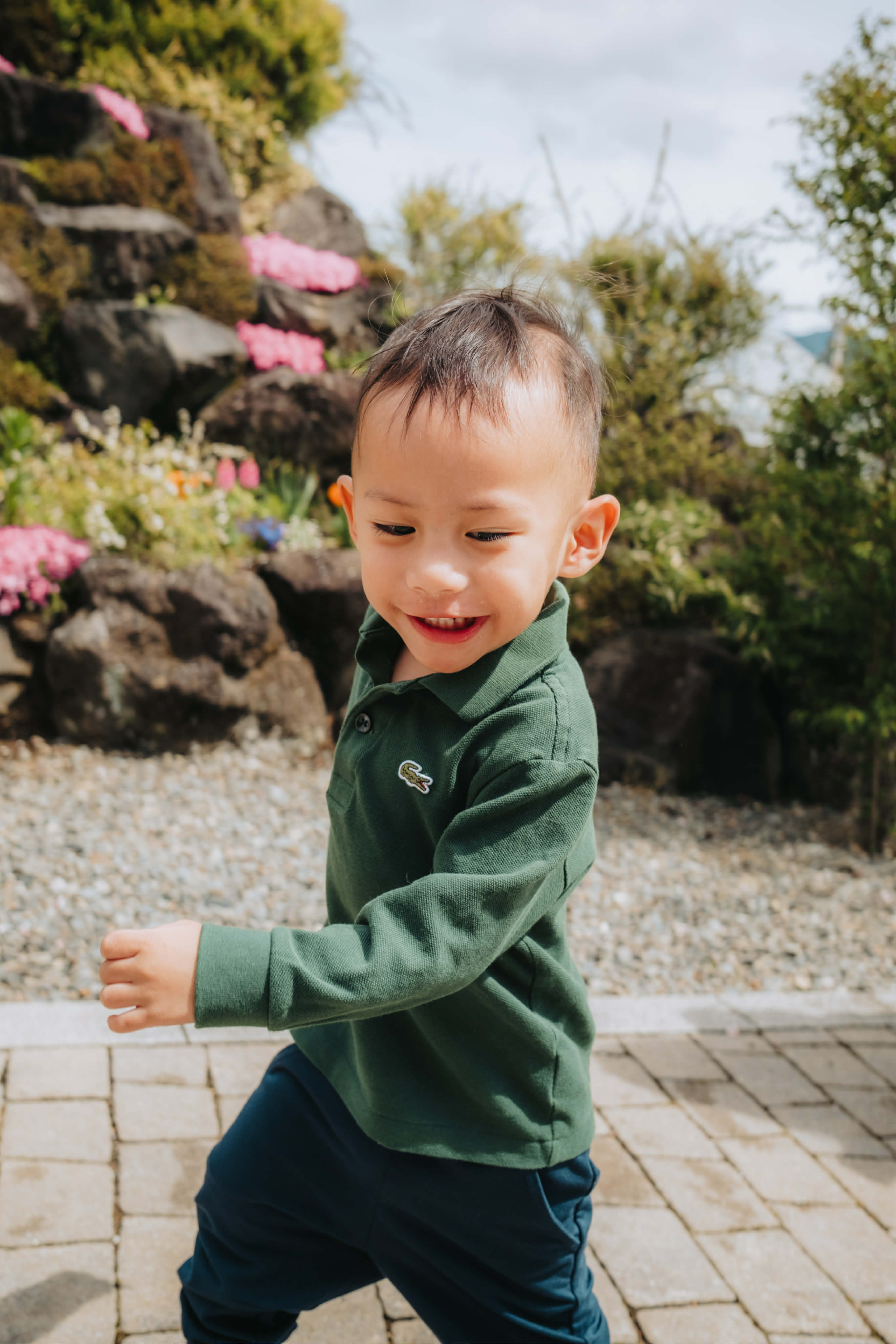 Leandro smiling and thriving outdoors