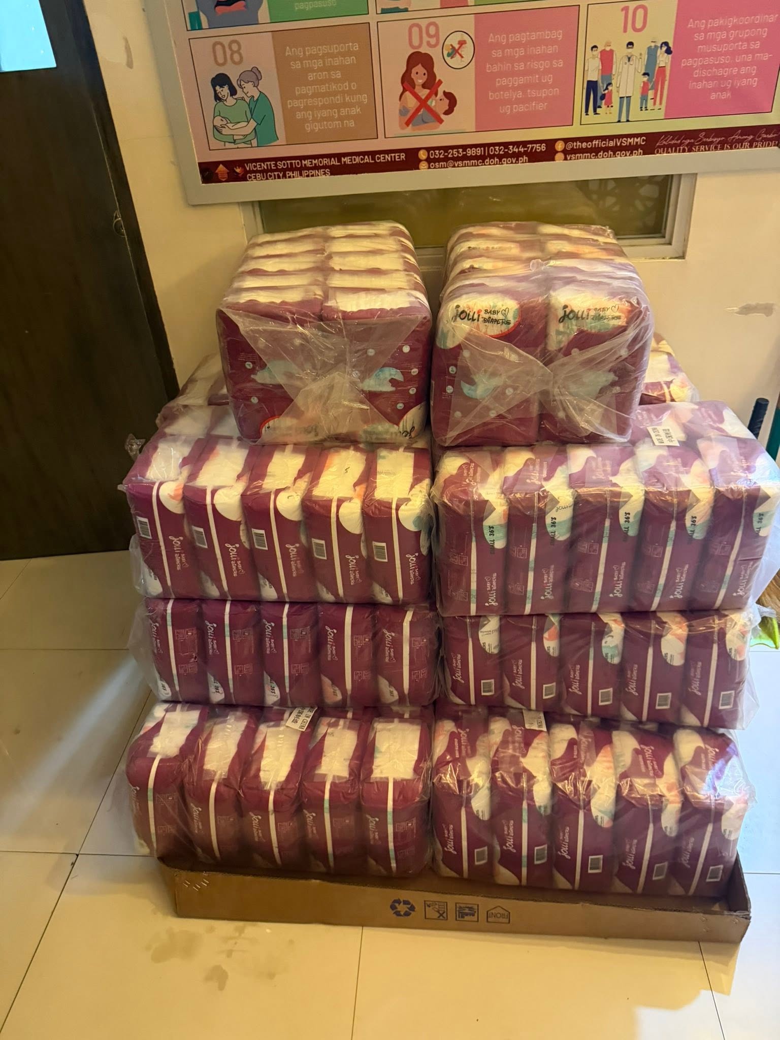 Newborn diapers donated to the hospital NICU